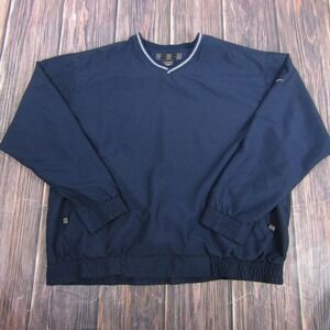 Nike Golf Pullover Mens XL Blue V Neck Windbreaker Jacket Lightweight Pockets